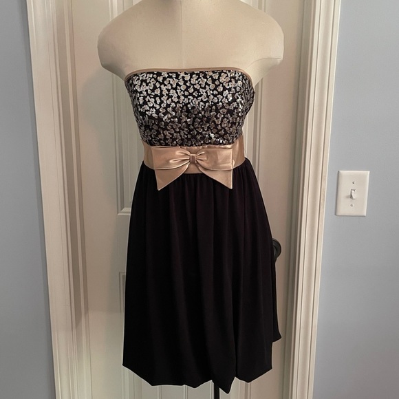 Gunne Sax Jessica McClintock 7 Strapless Sequin Cocktail Party DRESS 2000s Y2K - Picture 1 of 10